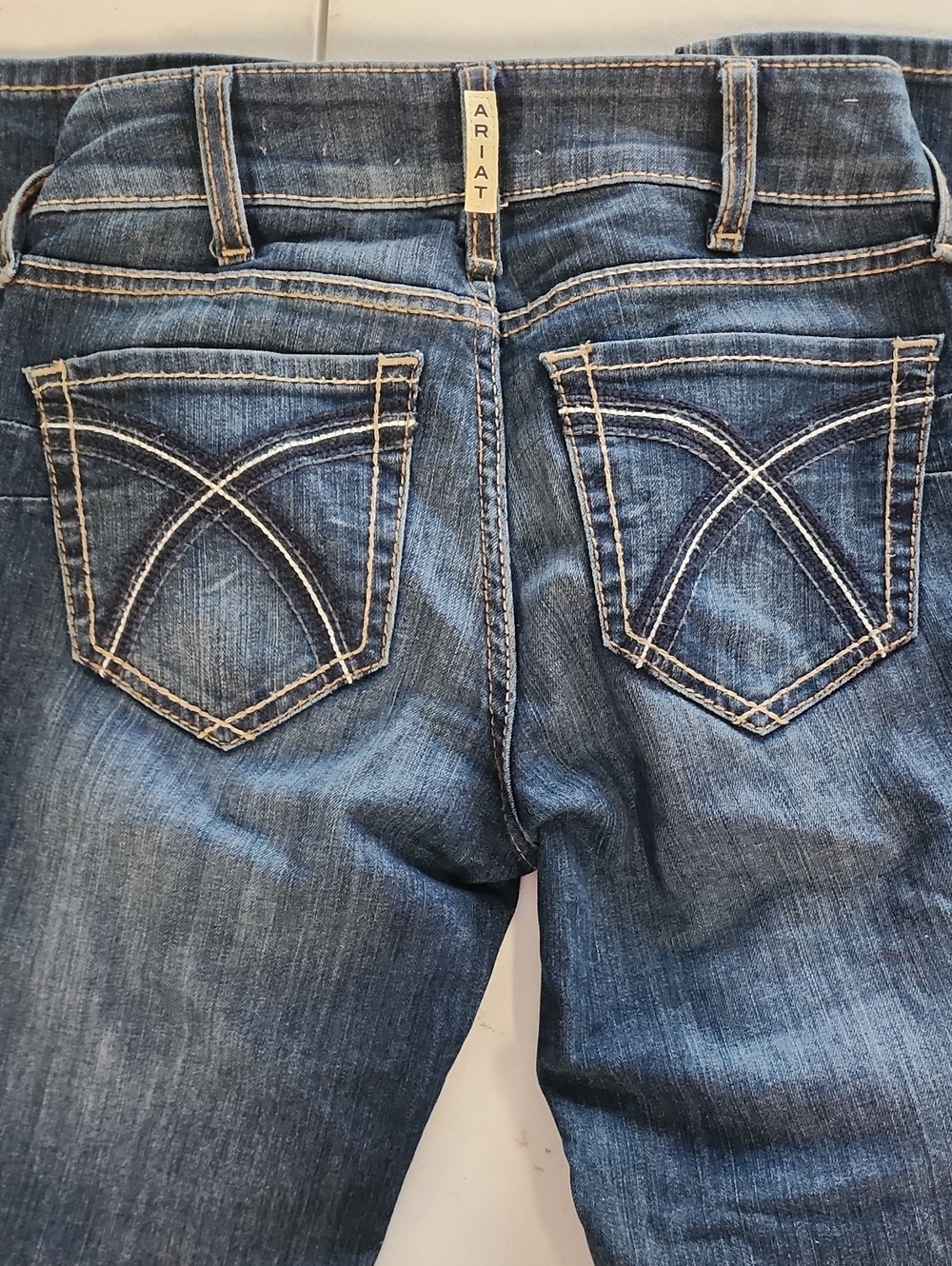 Ariat Women's Dark Blue Boot Cut Jeans with Contrast Stitching
